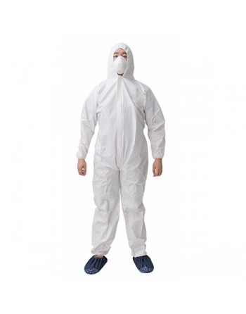 Microporous Coverall, Hood, Elastic Wrists and Ankles, Case of 25