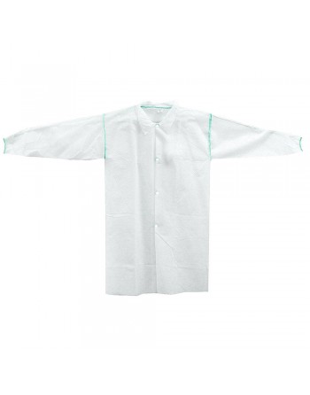 Greenline Labcoat, Polypropylene, Economy, Elastic Wrists, Collar, No Pockets, 4 Snap Closure, Case of 50